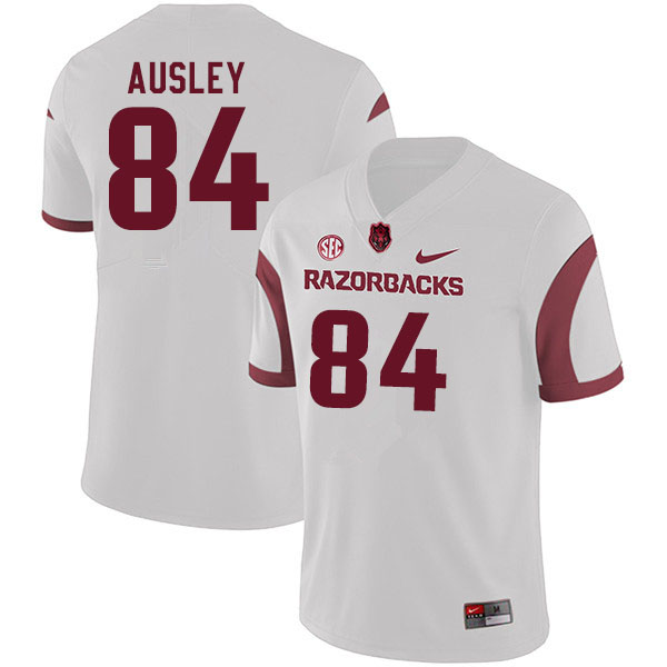 Men #84 Peyton Ausley Arkansas Razorbacks College Football Jerseys Sale-White - Click Image to Close